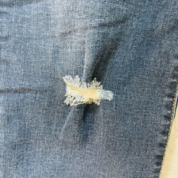 Levi Strauss Red Tab 314 Shaping Straight  Denim Blue Jeans Size 32 / 30 Distres - Picture 3 of 6